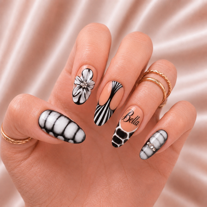 Noir Bloom - Personalized Press-On Nails