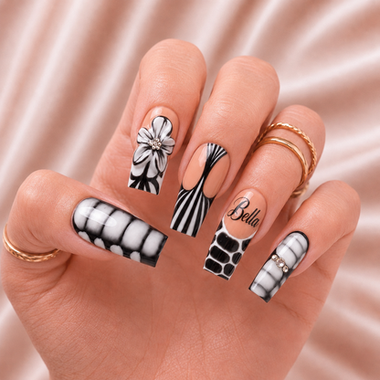 Noir Bloom - Personalized Press-On Nails