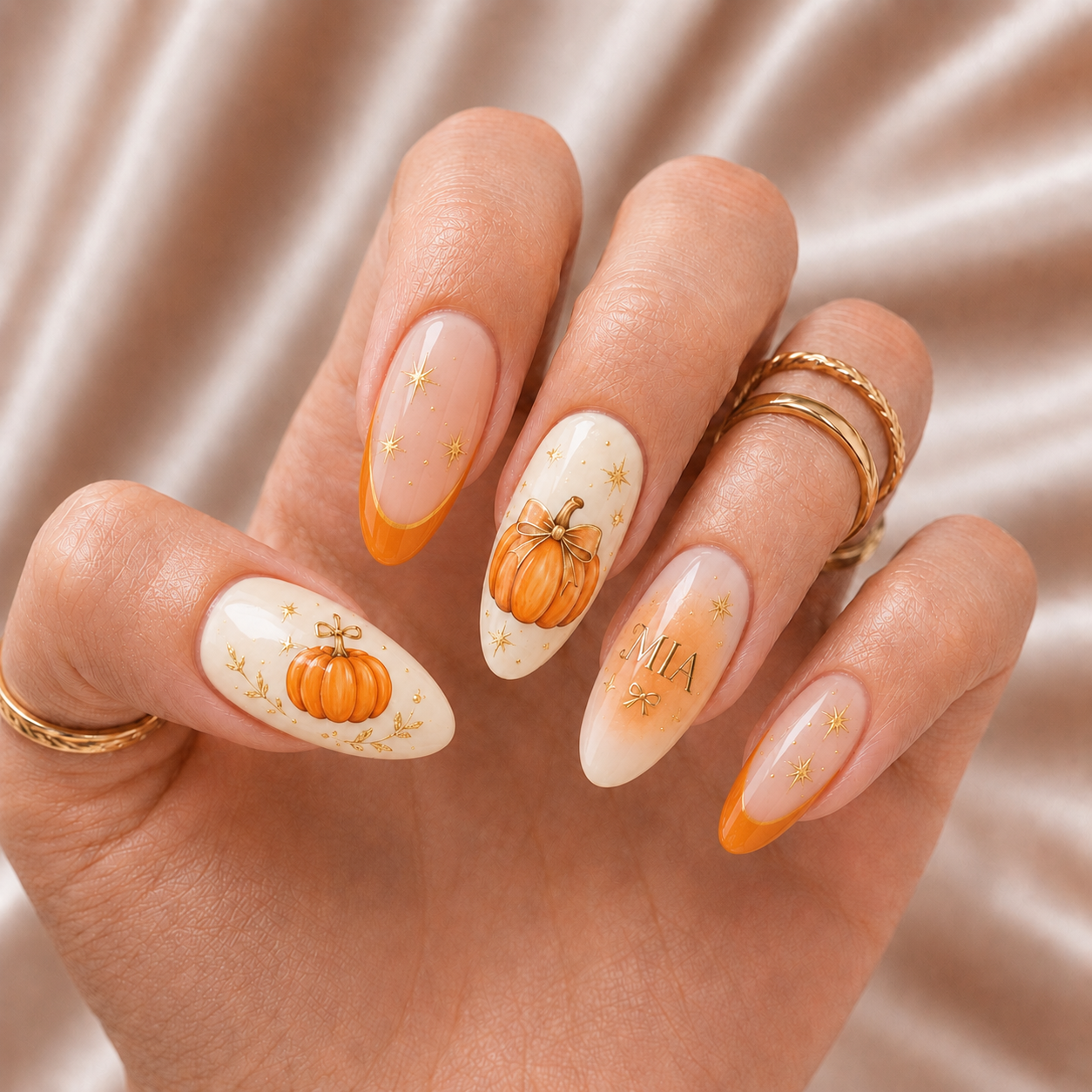 Pumpkin Glow Diary - Personalized Press-On Nails