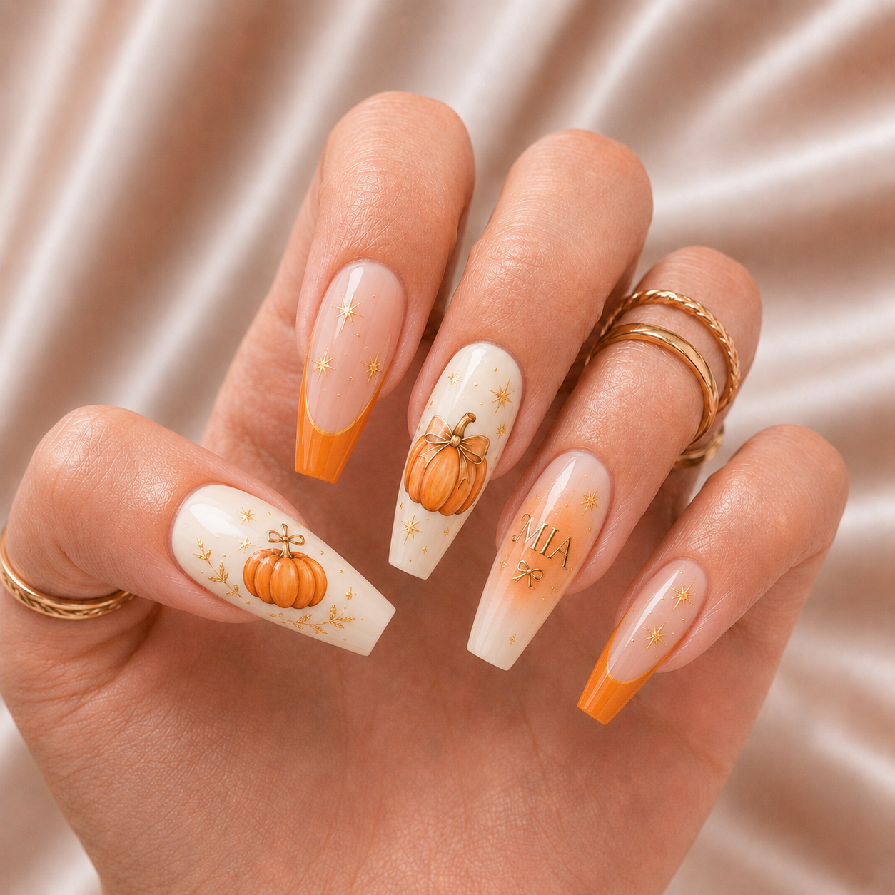 Pumpkin Glow Diary - Personalized Press-On Nails