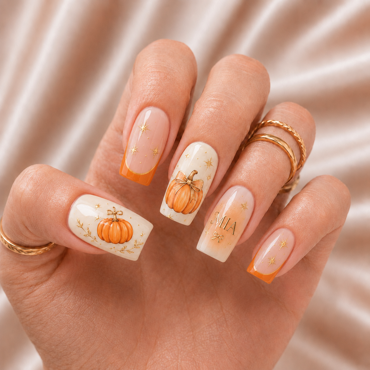 Pumpkin Glow Diary - Personalized Press-On Nails