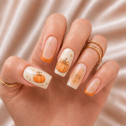 Pumpkin Glow Diary - Personalized Press-On Nails