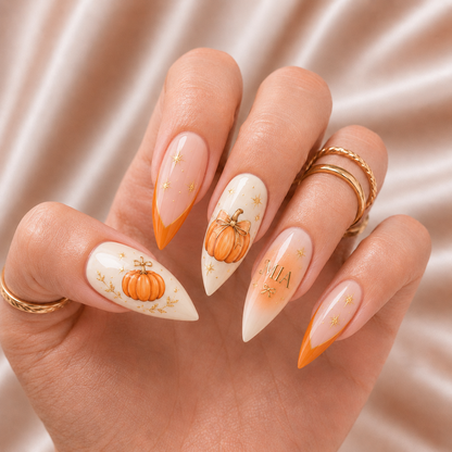 Pumpkin Glow Diary - Personalized Press-On Nails
