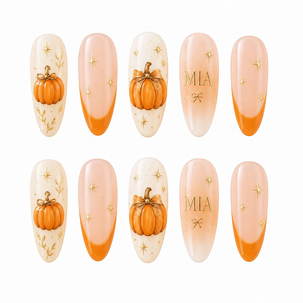 Pumpkin Glow Diary - Personalized Press-On Nails