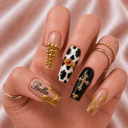 Golden Rebel - Personalized Press-On Nails
