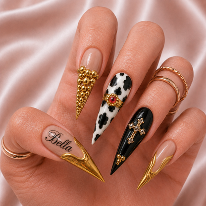 Golden Rebel - Personalized Press-On Nails