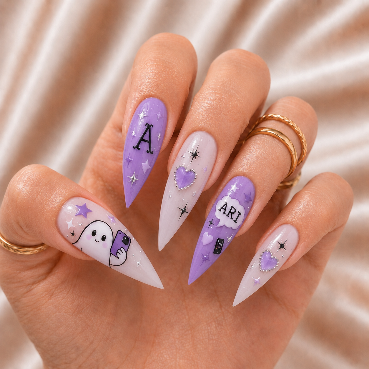 Ghostie Text Me Back - Personalized Press-On Nails