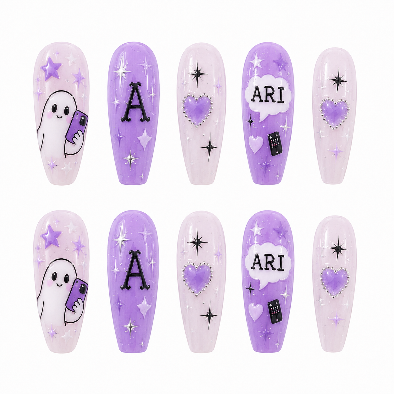 Ghostie Text Me Back - Personalized Press-On Nails