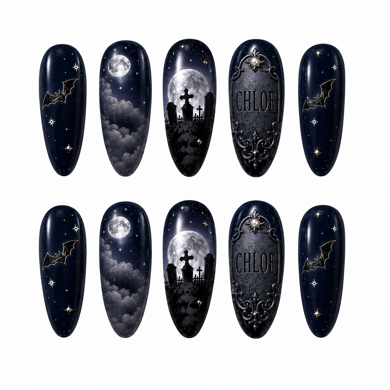 Graveyard Glam - Personalized Press-On Nails