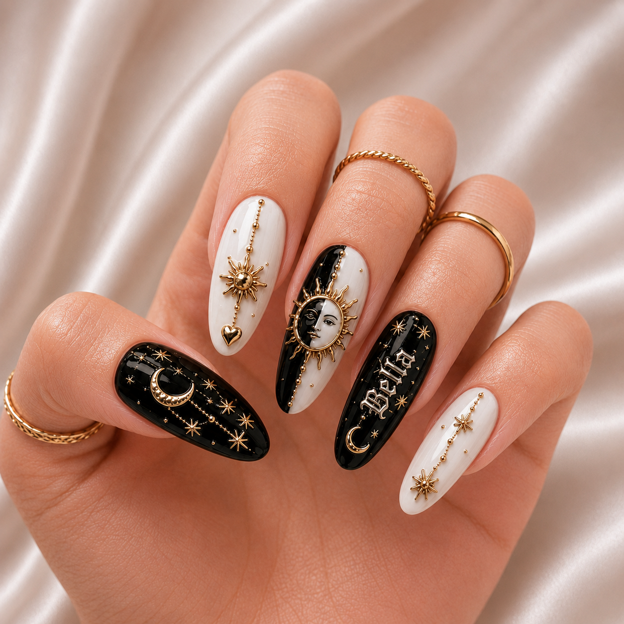 Lunar Gold Omen - Personalized Press-On Nails