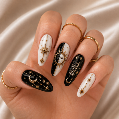 Lunar Gold Omen - Personalized Press-On Nails