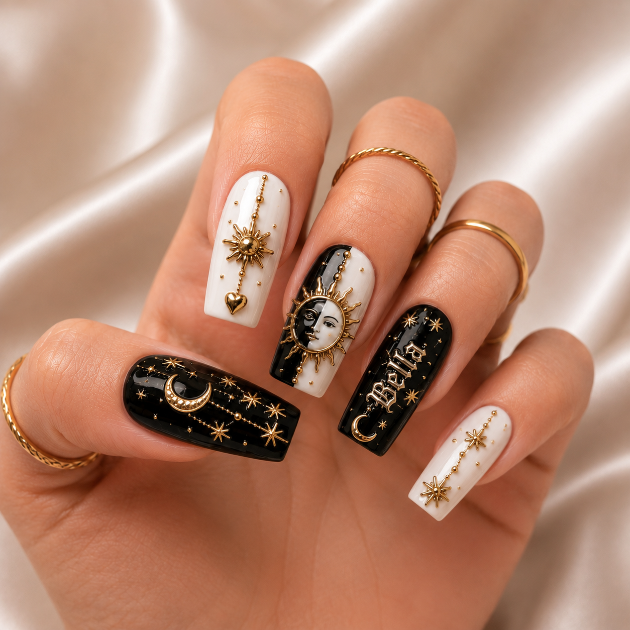 Lunar Gold Omen - Personalized Press-On Nails
