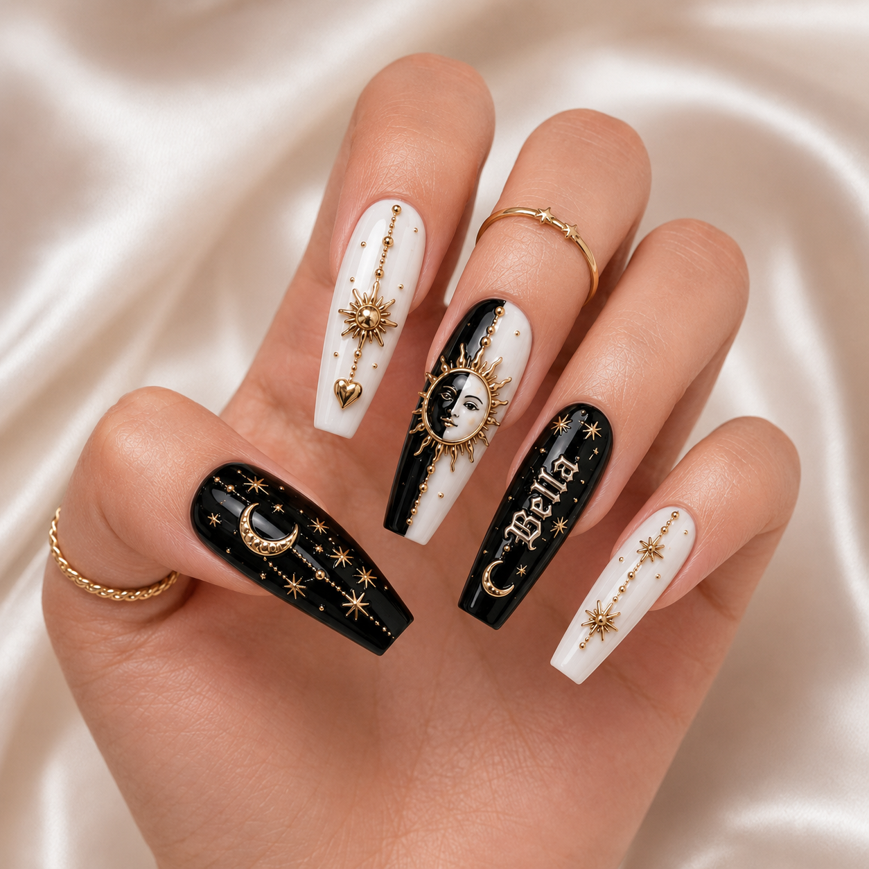 Lunar Gold Omen - Personalized Press-On Nails