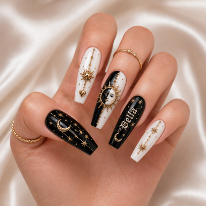 Lunar Gold Omen - Personalized Press-On Nails