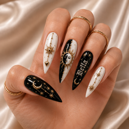Lunar Gold Omen - Personalized Press-On Nails