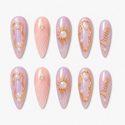 Lunaria Opal Halo - Personalized Press-On Nails