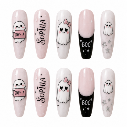 Boo-tiful Ghost Charm - Personalized Press-On Nails