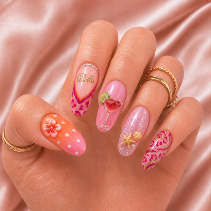 Pink Paradise - Personalized Press-On Nails