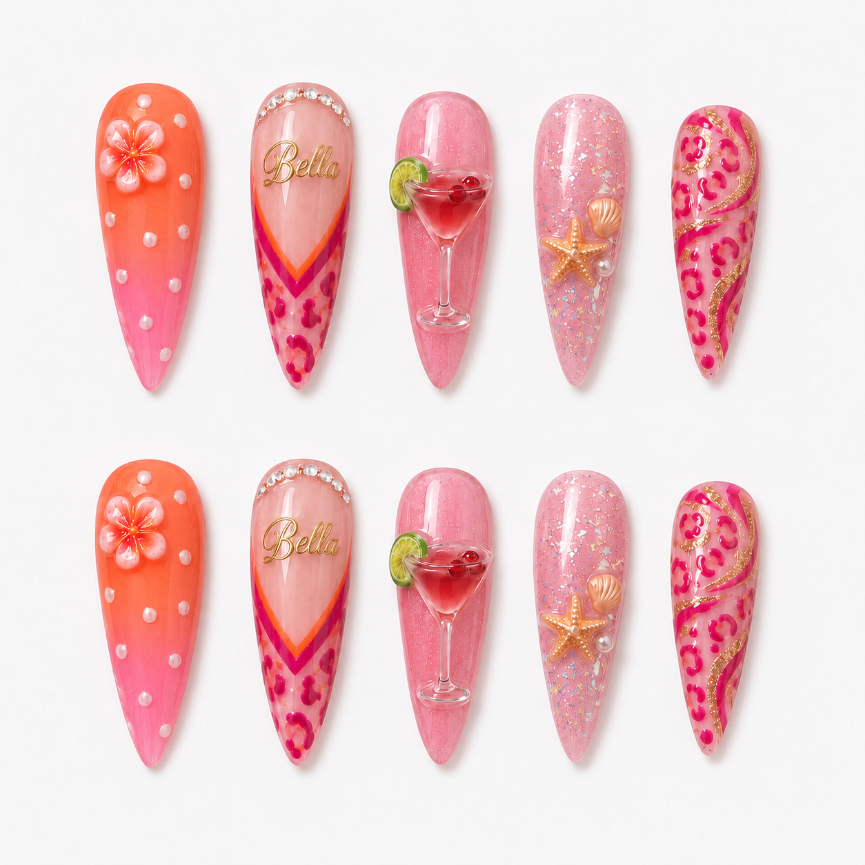 Pink Paradise - Personalized Press-On Nails