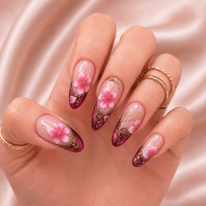 Crimson Bloom - Personalized Press-On Nails