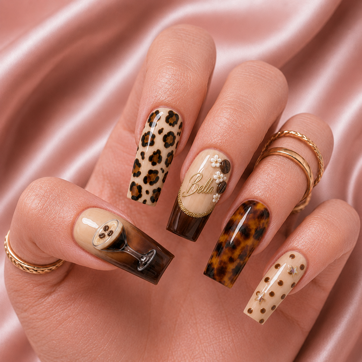 Espresso Wild - Personalized Press-On Nails