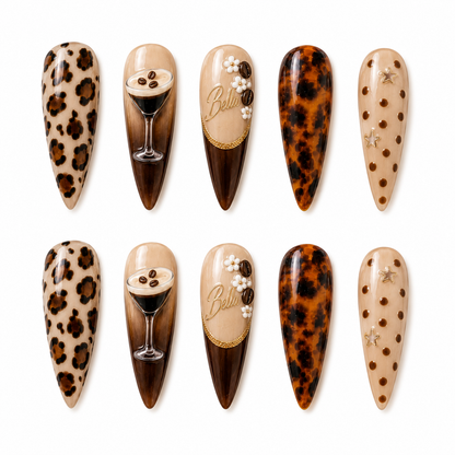 Espresso Wild - Personalized Press-On Nails