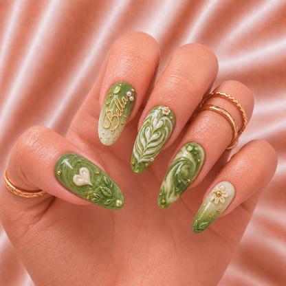 Matcha Latte - Personalized Press-On Nails