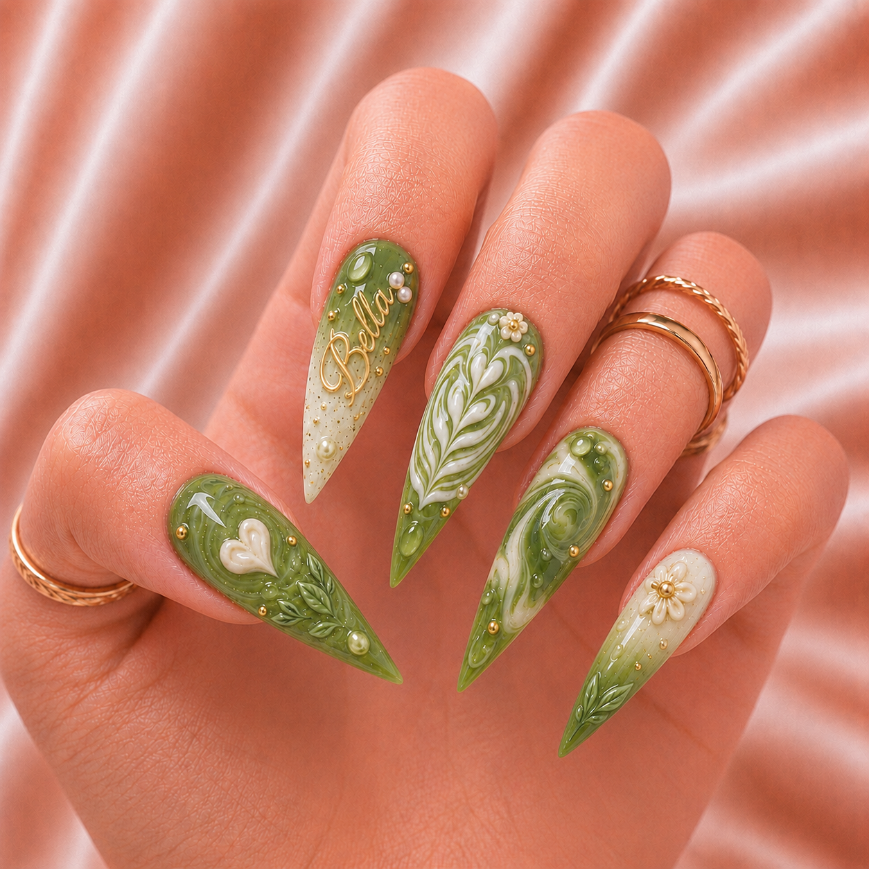 Matcha Latte - Personalized Press-On Nails