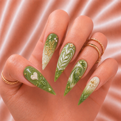 Matcha Latte - Personalized Press-On Nails