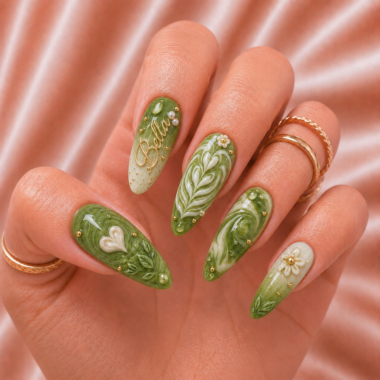 Matcha Latte - Personalized Press-On Nails