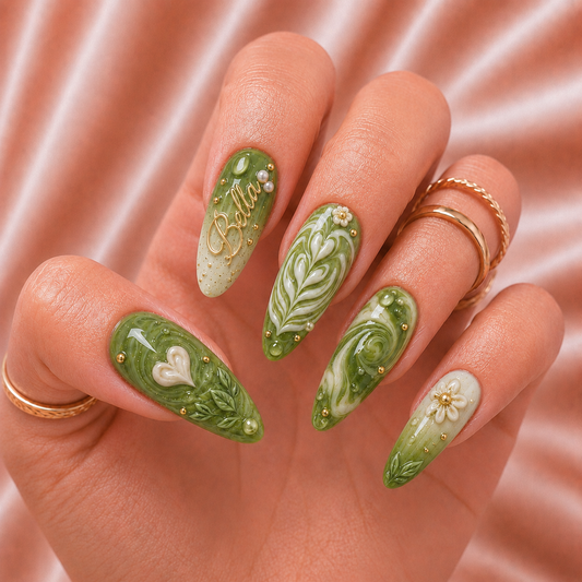 Matcha Latte - Personalized Press-On Nails alternate image
