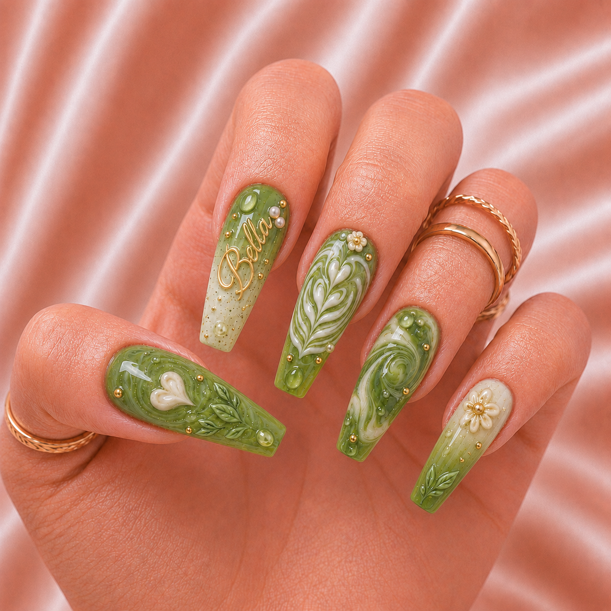 Matcha Latte - Personalized Press-On Nails
