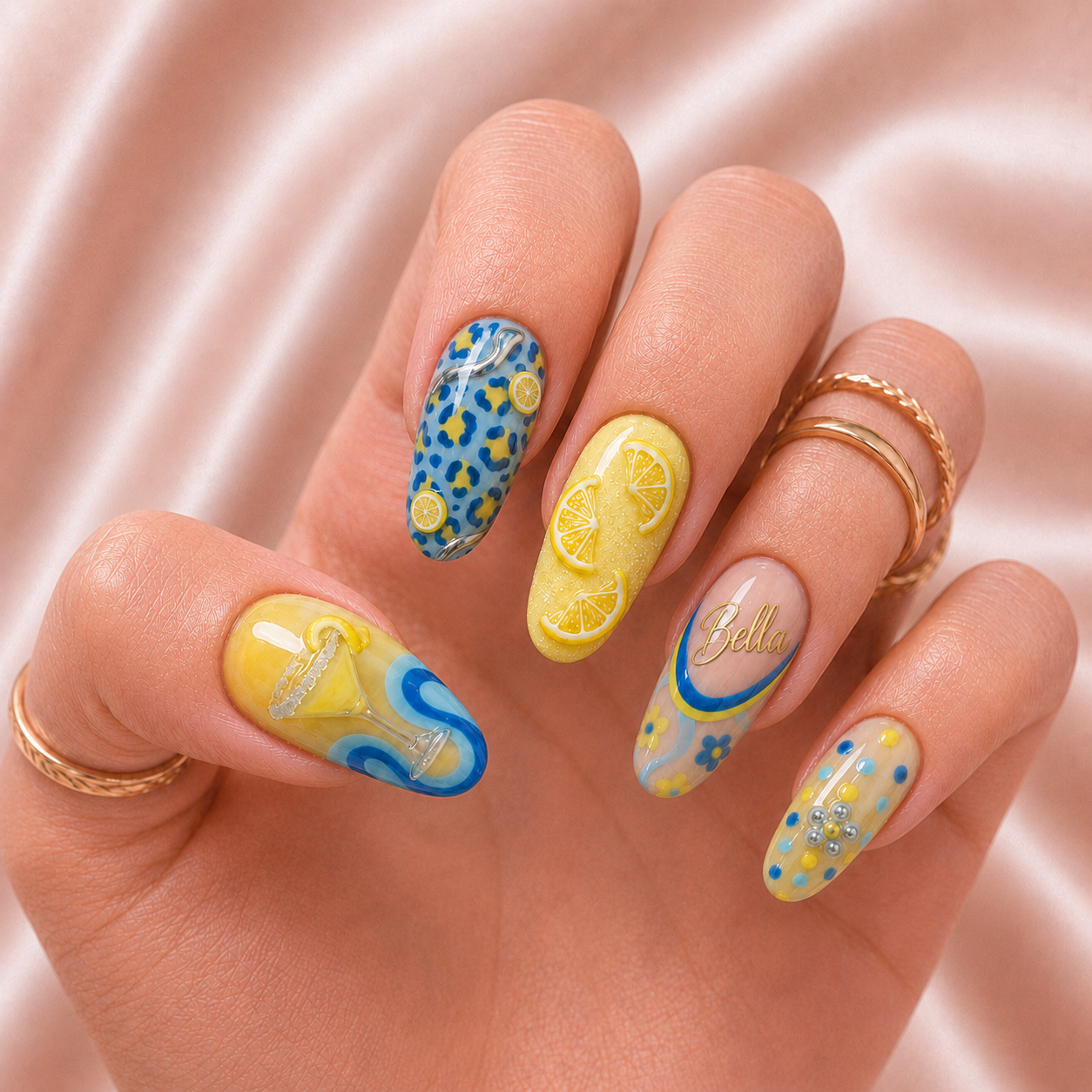 Martini Lemon - Personalized Press-On Nails
