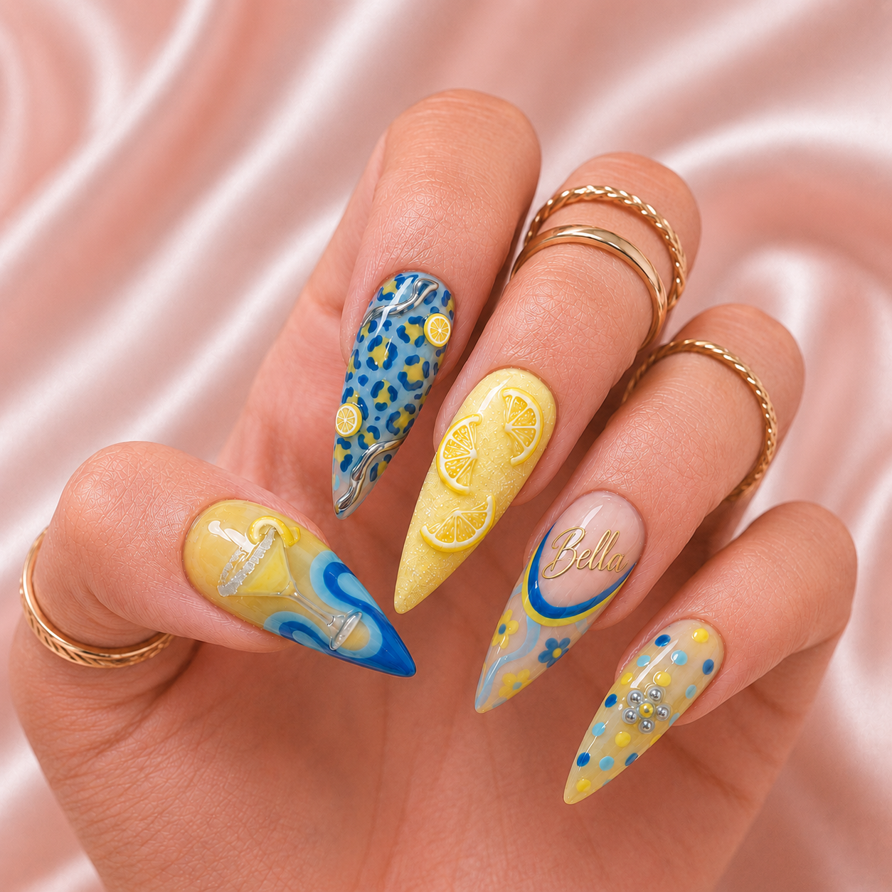 Martini Lemon - Personalized Press-On Nails