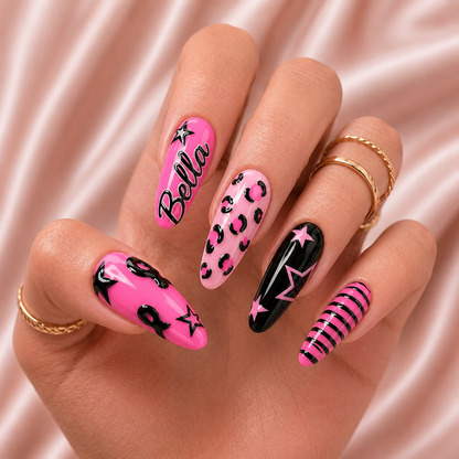 Pink Rockstar - Personalized Press-On Nails