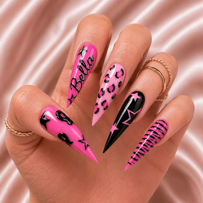 Pink Rockstar - Personalized Press-On Nails