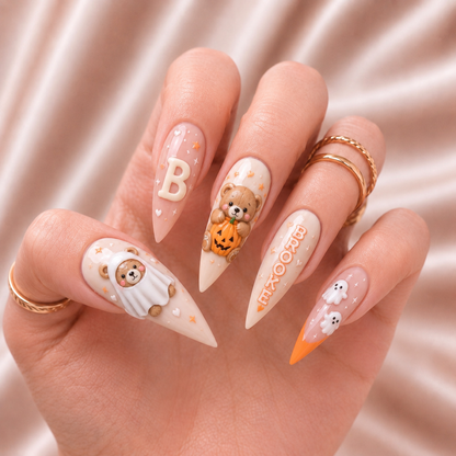 Boo Bear Pumpkin - Personalized Press-On Nails