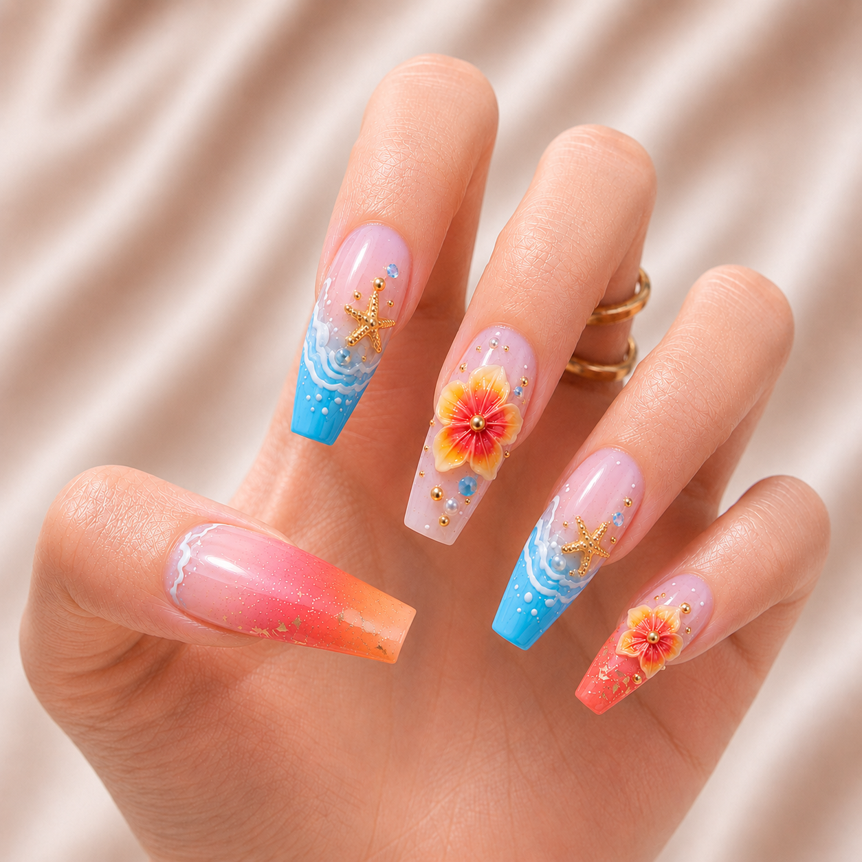Tropical Floral - Press-On Nails