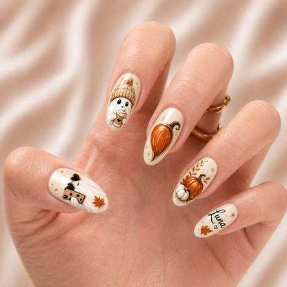 Preppy Ghost Coquette – Personalized Press-On Nails