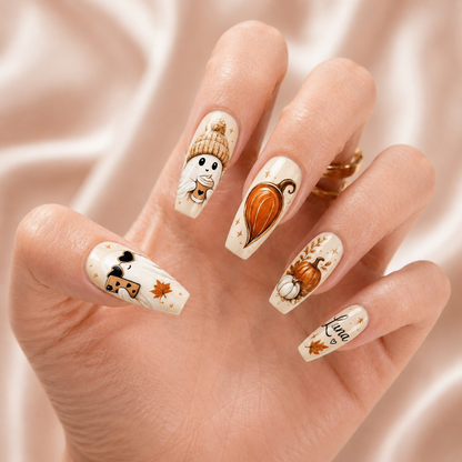 Preppy Ghost Coquette – Personalized Press-On Nails