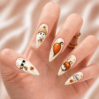Preppy Ghost Coquette – Personalized Press-On Nails