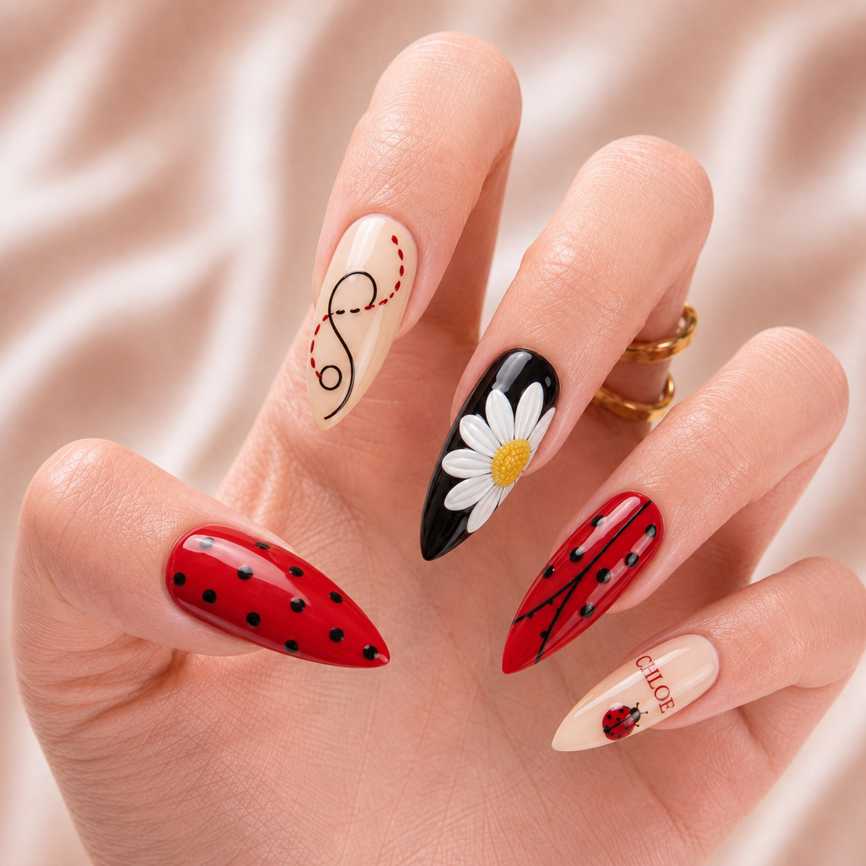 Daisy Buzz Besties - Personalized Press-On Nails