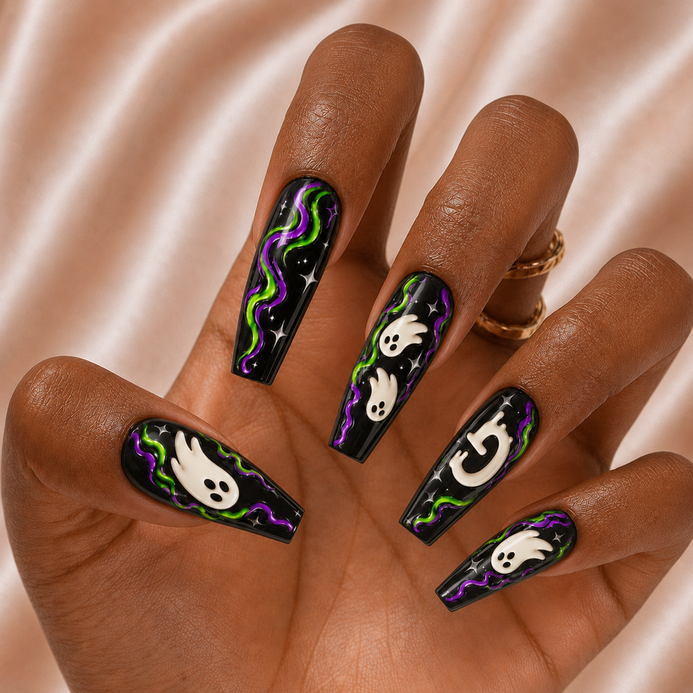 Cute Ghost - Personalized Press-On Nails