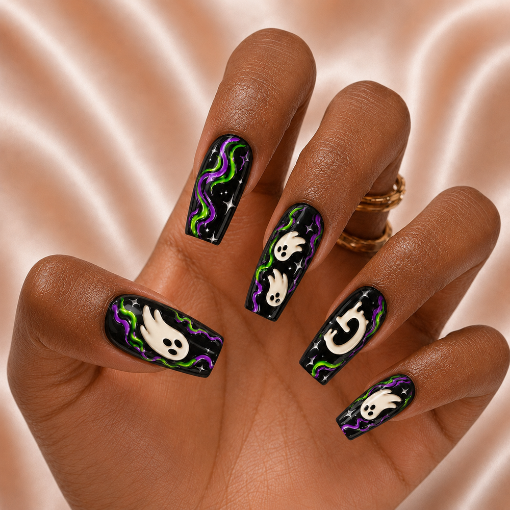 Cute Ghost - Personalized Press-On Nails