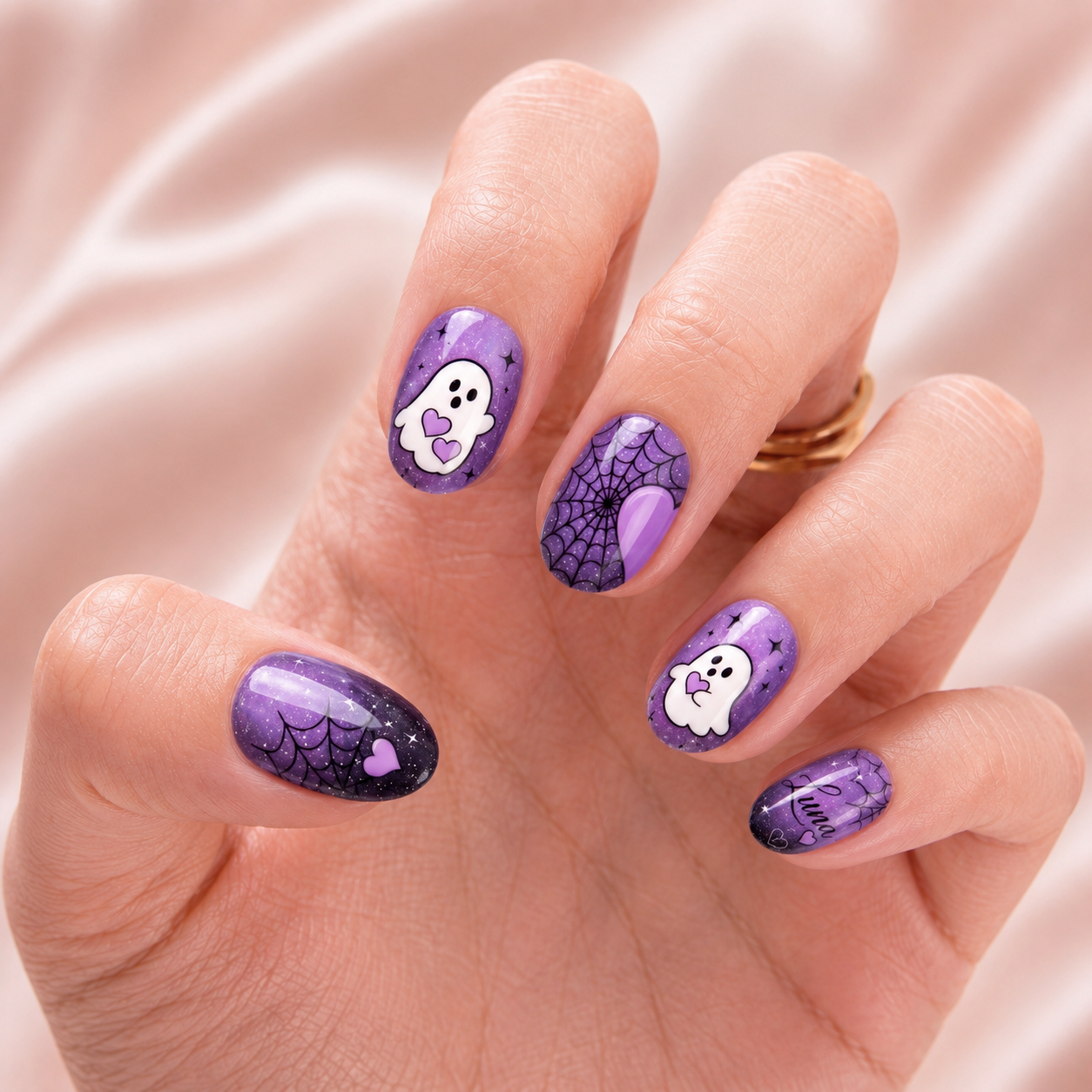 Ghost Hug Besties – Personalized Press-On Nails