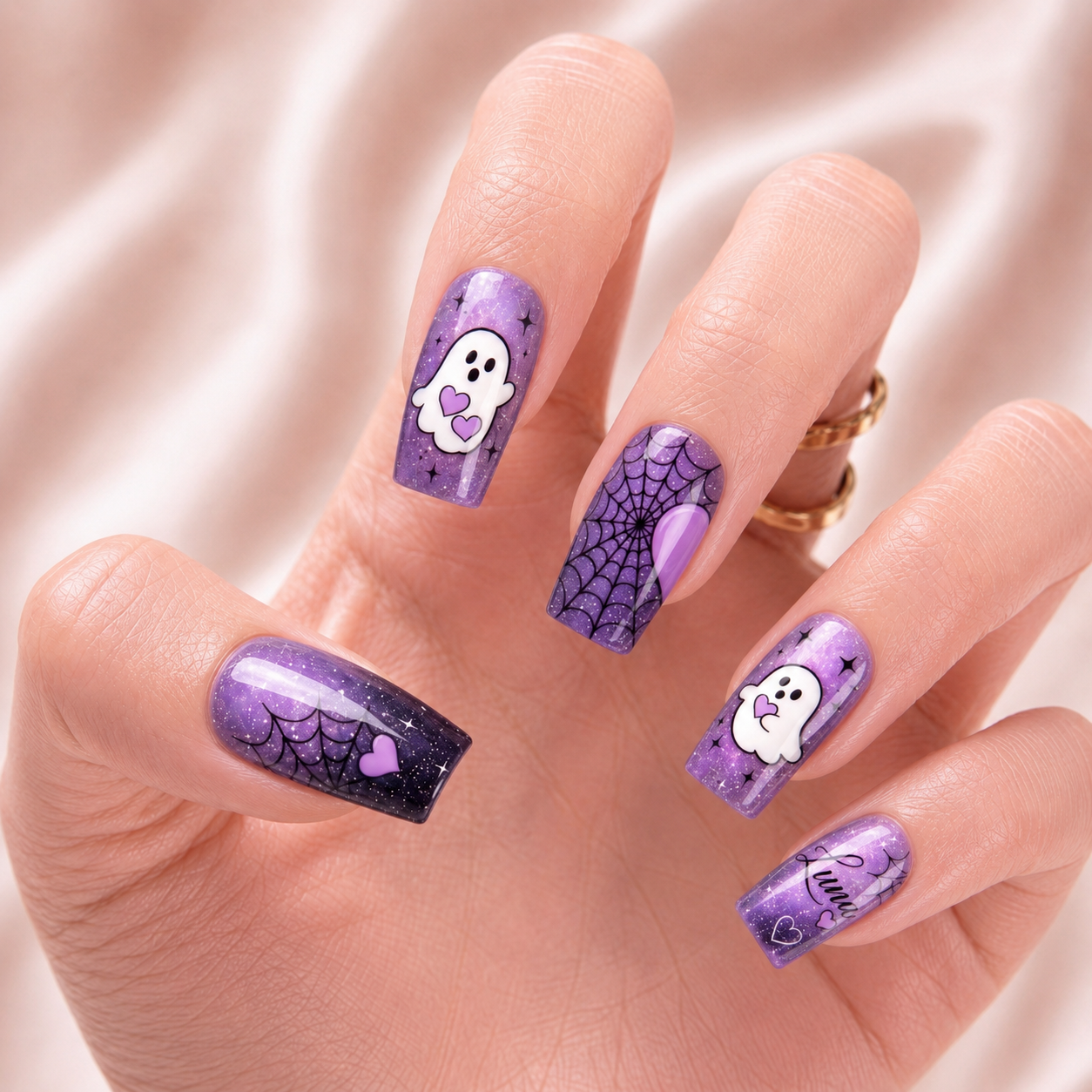 Ghost Hug Besties – Personalized Press-On Nails