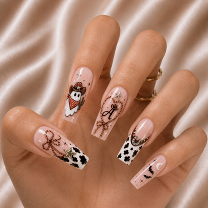 Vintage Cowboy Ghost - Personalized Press-On Nails