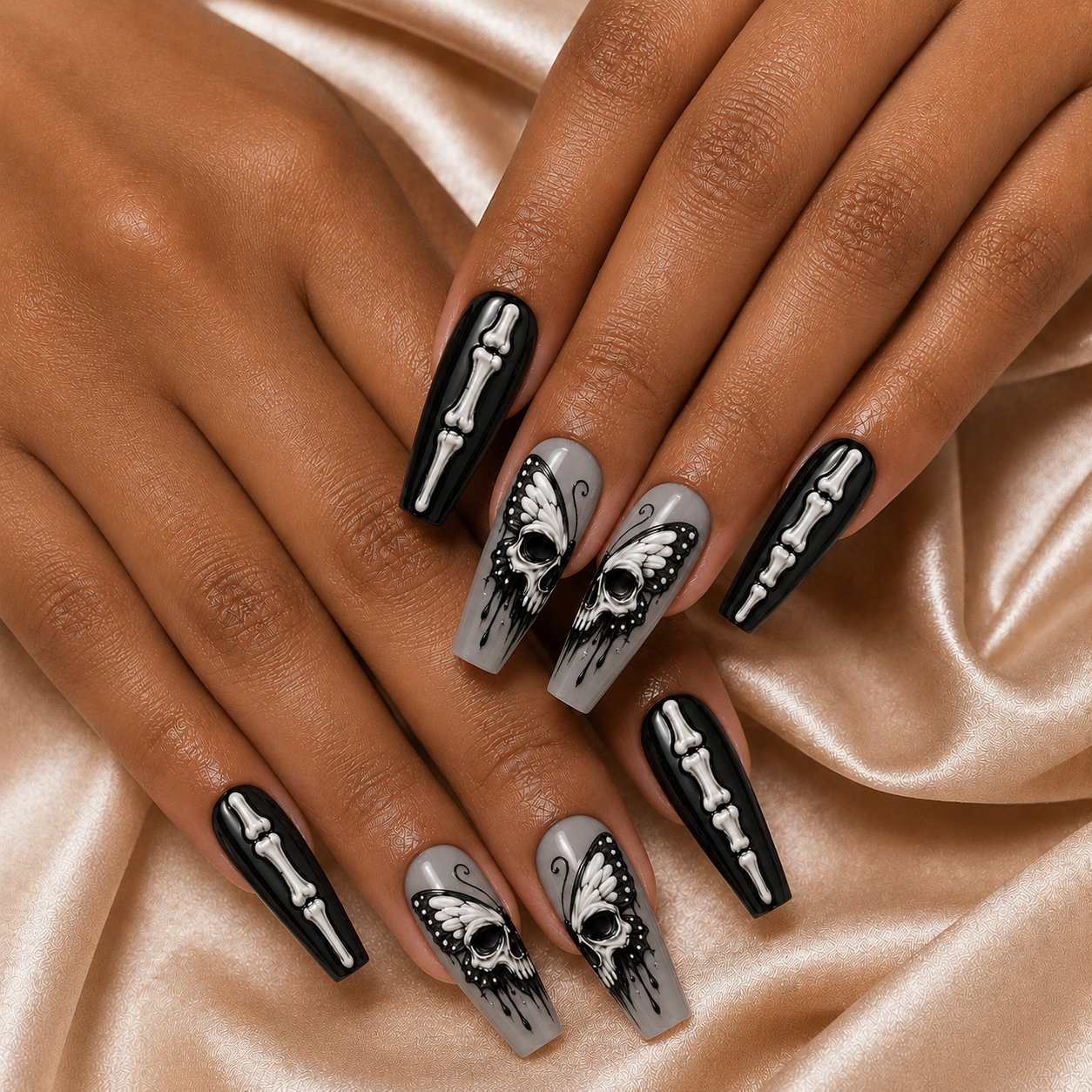 Skull Skeleton - Personalized Press-On Nails