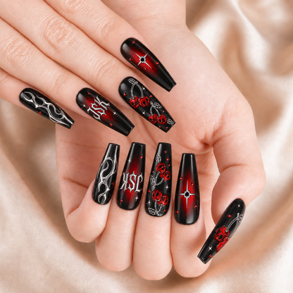 Cherry Skulls - Personalized Press-On Nails