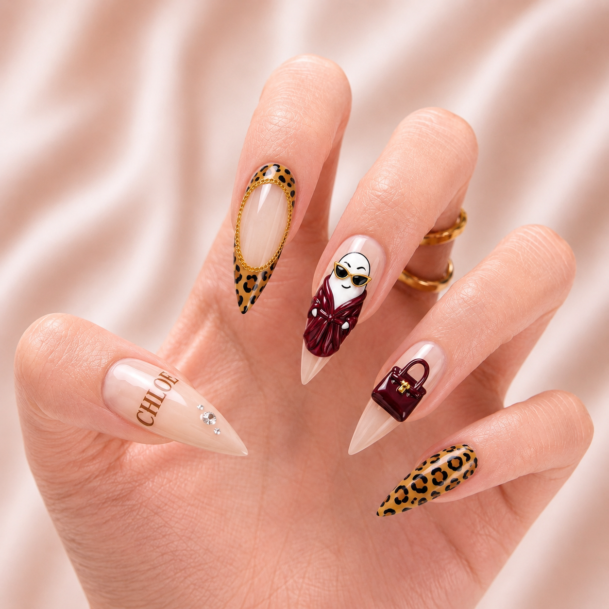 Leopard Luxe Besties – Personalized Press-On Nails